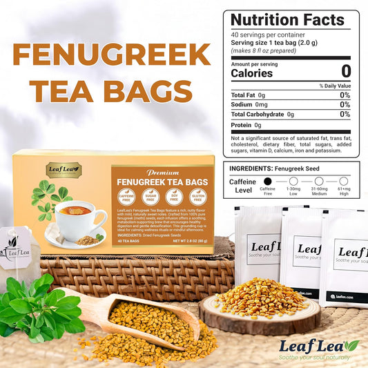 LeafLea 40 Turmeric Ginger Cinnamon Tea Bags, 100% Natural Ingredients Herbal Tea, Turmeric Ginger Herbal Blend for Wellness, Vegan, No Sugar, Caffeine-Free, Individually Wrapped for Freshness
