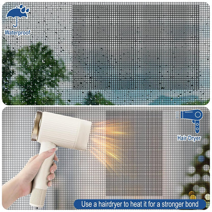 8 Pcs Fiberglass Screen Repair Patches 5"×7" Black Self Adhesive Mesh Tape | Fast Repair Tape for Window, Screen Door & Mosquito Net, Instant Patch to Fix Small Holes and Tears Easily