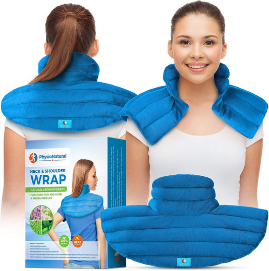 Weighted Neck and Shoulder Wrap - Instant Relief for Tension and Stress, Migraines, Headaches, Aches, Spasms - Deep, Penetrating Muscle Relaxation with Herbal Aromatherapy