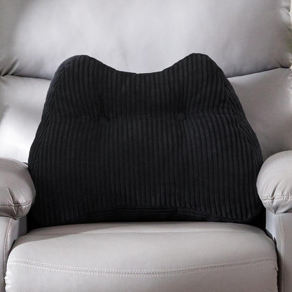 Lumbar Support Pillow for Recliner Chair/Accent Chair/Couch/Office Chair, Tufted Corduroy Back Support Cushion for Elderly, M-Shaped Recliner Cushions for Back Rest, Pain Relief, Reading, Dark Grey