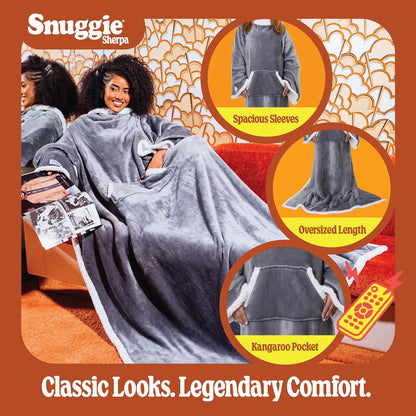 Snuggie The Original Wearable Blanket With Sleeves & Pockets | Cozy Oversized Throw for Adult Men & Women | One Size, 71x54