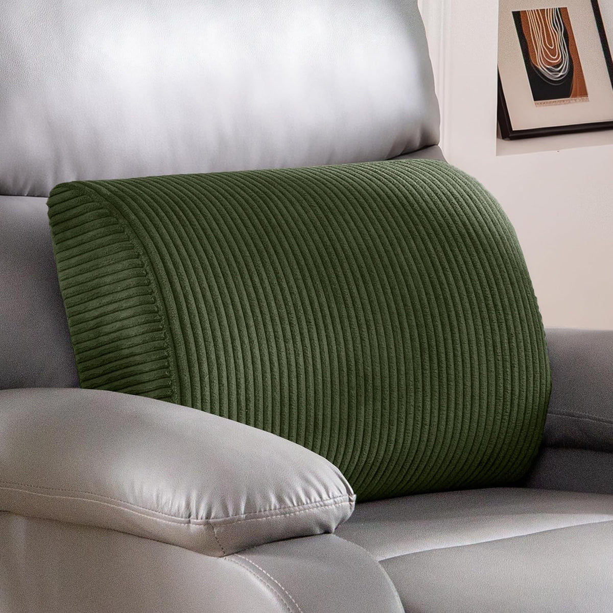 HIGOGOGO Lumbar Support Pillow for Recliner Chair/Accent Chair/Couch, Memory Foam Back Support Cushion for Elderly, Recliner Cushions for Back Rest, Pain Relief, Reading, Washable Cover, Brown