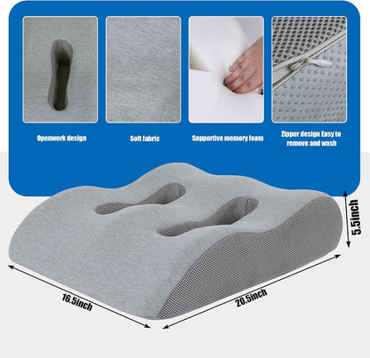 Leg Elevation Pillows for After Surgery, Ergonomic Breathable Elevation Pillow for Post-Surgery, Post-Injury, Memory Foam Elevation Promotes Circulation & Reduces Swelling and Pain