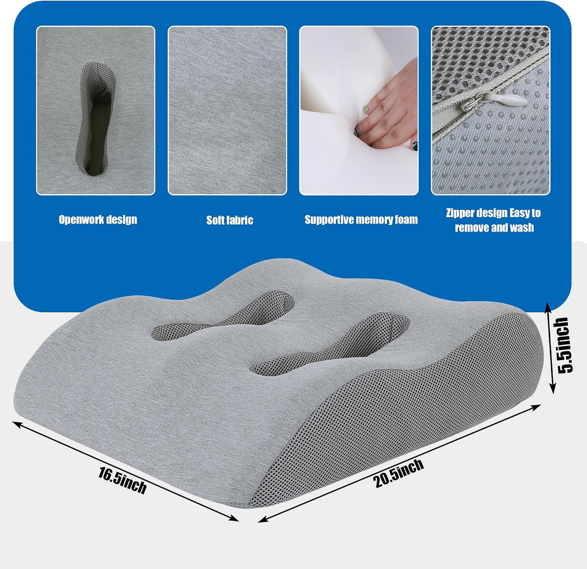 BALAPET Leg Elevation Pillows for After Surgery, Ergonomic Breathable Elevation Pillow for Post-Surgery, Post-Injury, Memory Foam Elevation Promotes Circulation & Reduces Swelling and Pain