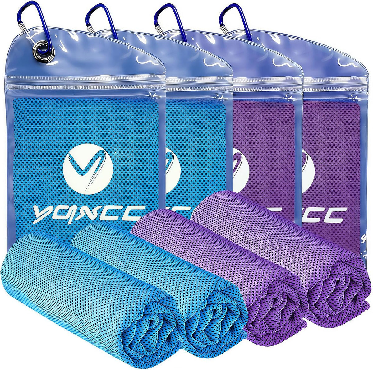 YQXCC 4 Pack Cooling Towels (40"x12"), Ice Cool for Neck & Face