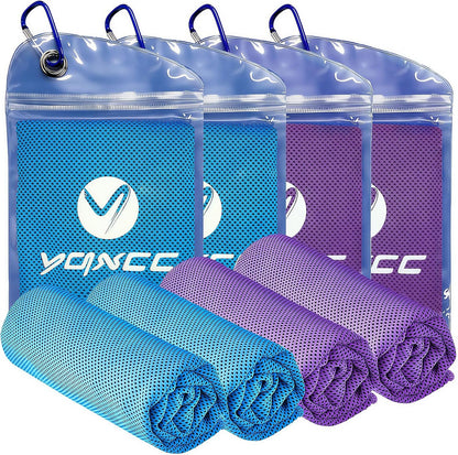 YQXCC 4 Pack Cooling Towels (40"x12"), Ice Cool for Neck & Face