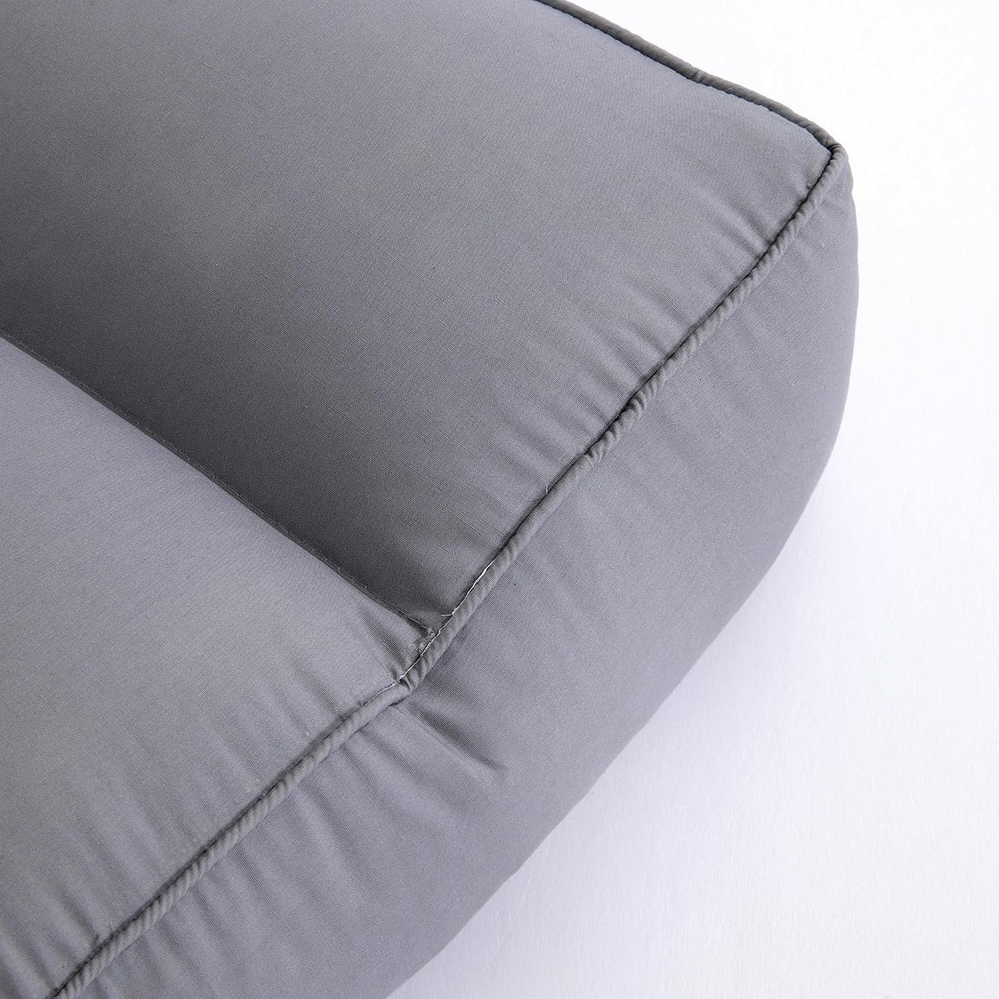 HOMBYS Knee Pillow for Side Sleepers with Elastic Straps, 4" Height Cotton Cover Leg Pillow for Aligns Spine & Relieves Pressure Hip & Leg Elevation, Supportive Pillow for Lower Back, Grey