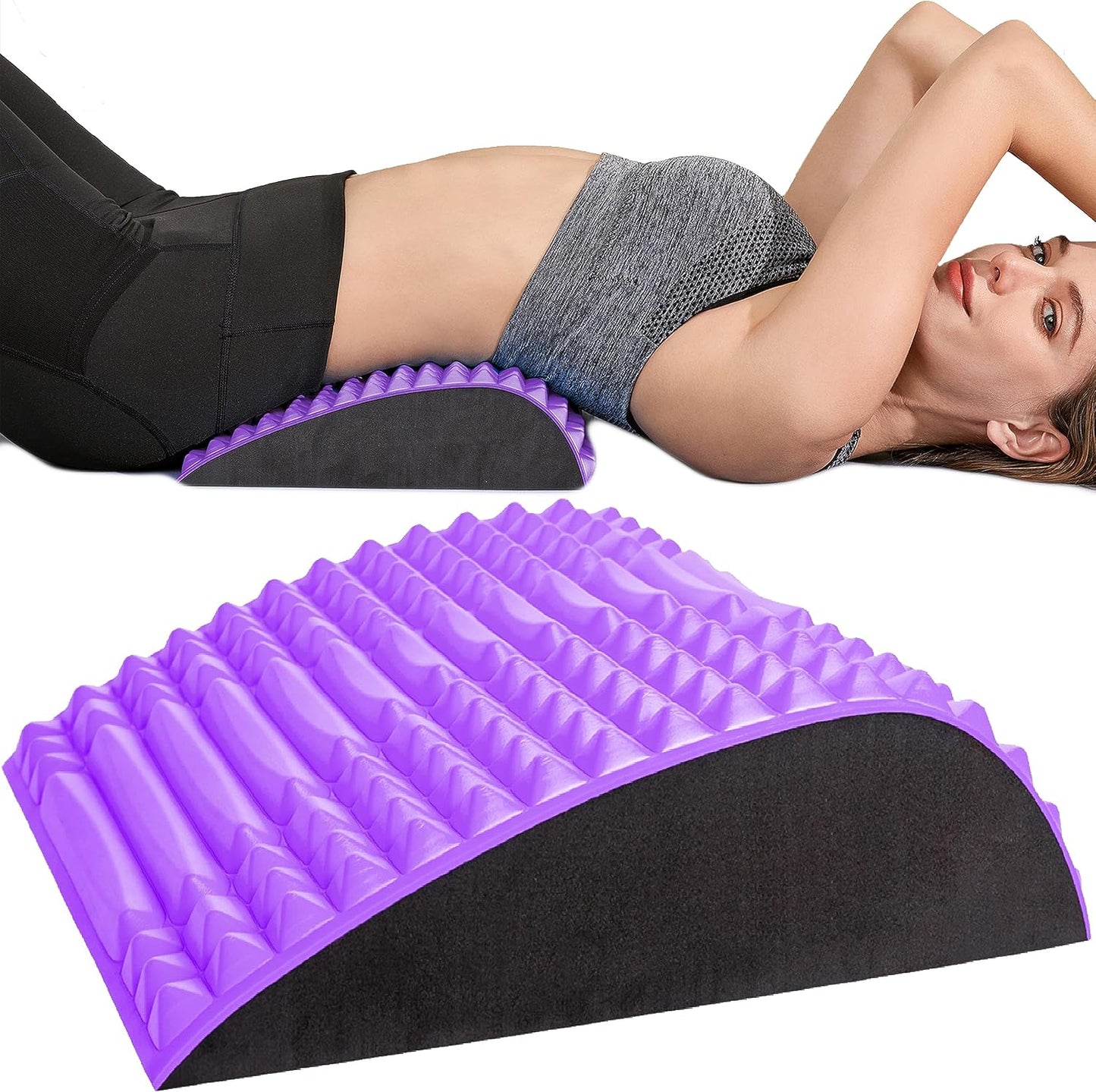 Back Stretcher Pillow – Pain Relief for Lower Back, Lumbar Support, Posture Correction, Sciatica Aid, Orthopedic Design, Easy to Use at Home, Office, or Anywhere, Orthopedist Recommended