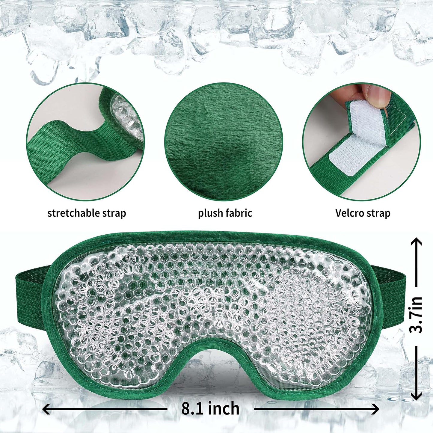 Cooling Eye Mask with Gel Beads, Reusable Cold Eye Mask for Puffy Eyes, Dark Circles, Sleep, Relaxation, Soft Cooling Eye Pads for Men Women（Purple）