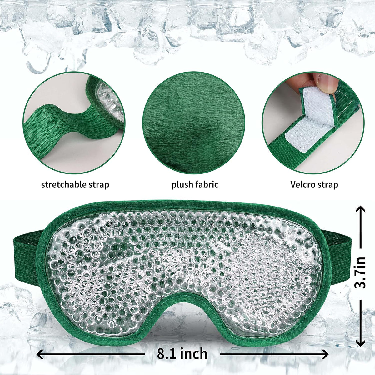 Cooling Eye Mask with Gel Beads, Reusable Cold Eye Mask for Puffy Eyes, Dark Circles, Sleep, Relaxation, Soft Cooling Eye Pads for Men Women（Purple）