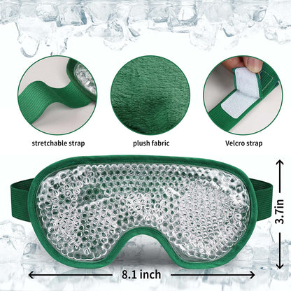 Cooling Eye Mask with Gel Beads, Reusable Cold Eye Mask for Puffy Eyes, Dark Circles, Sleep, Relaxation, Soft Cooling Eye Pads for Men Women（Purple）