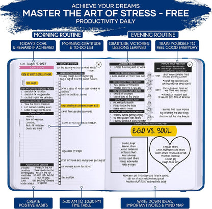 Freedom Mastery Daily Journal of Gratitude, Productivity & Habit Tracker | Undated 90-Day Planner with Daily Reflection, Mindfulness, Positivity, Vision Board & Stickers, Gratitude Journal for Women