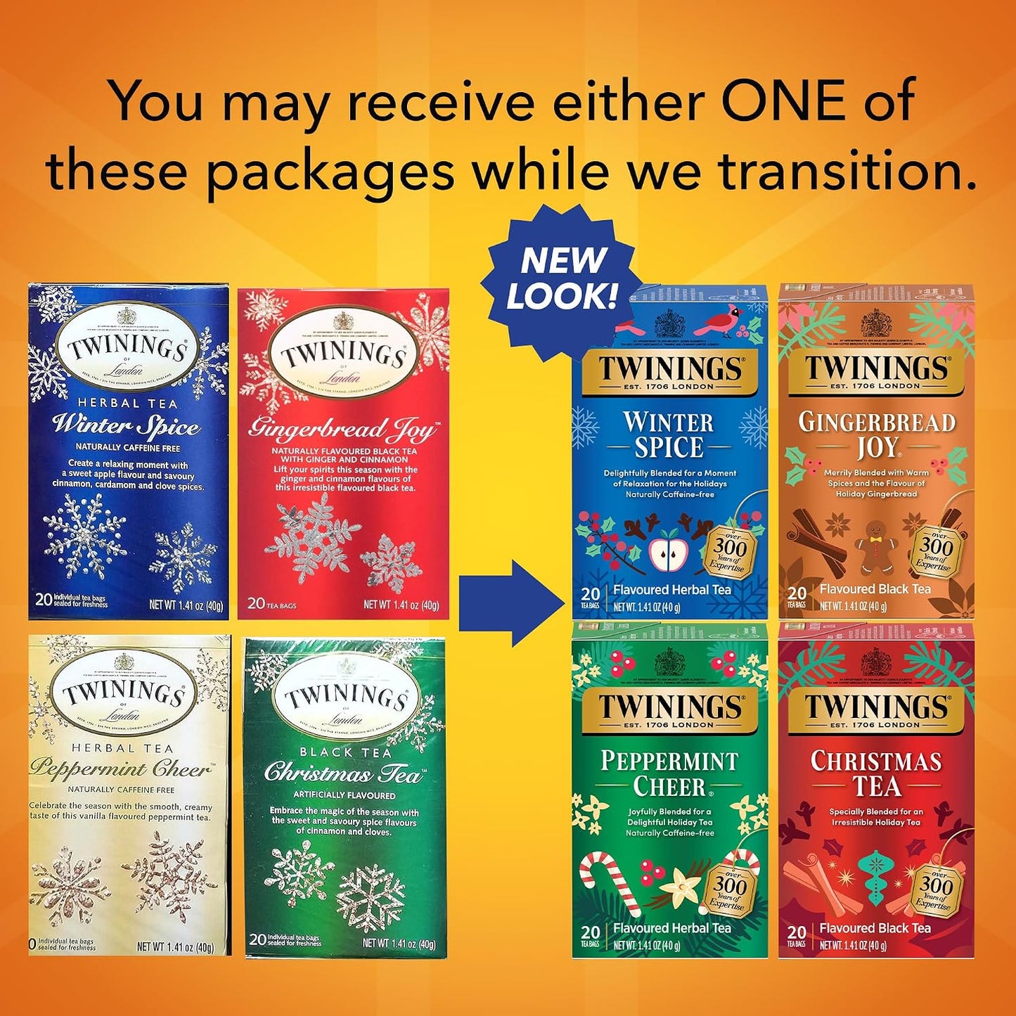 Twinings Mango & Pineapple Herbal Tea Individually Wrapped Bags, 20 Count (Pack of 1), Naturally Caffeine-Free, Enjoy Hot or Iced, 20 Teabags
