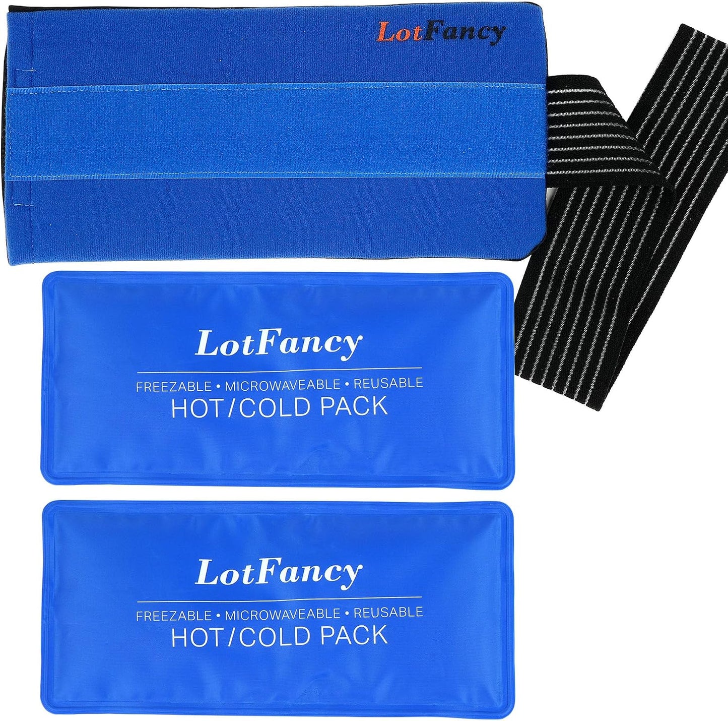 LotFancy Gel Ice Packs, 2pc Reusable Hot Cold Pack for Therapy, Heating Cooling Gel Pad, Pain Relief for Face, Head, TMJ, Wisdom Teeth, Oral Facial Surgery, Sport Injuries, Migraine, Muscle Joint