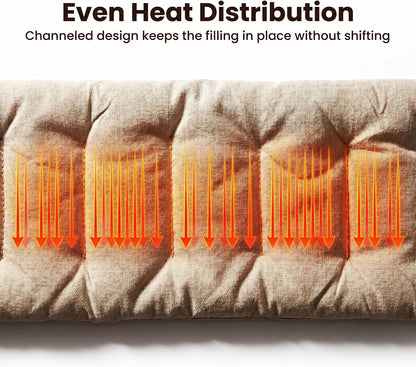 Microwavable Heating Pad with Washable Cover, Flaxseed Microwave Hot Pack, Moist Heat Compress Pillow for Hot & Cold Therapy, Non-Electric & Portable, 11.81 x 5.9 Inch