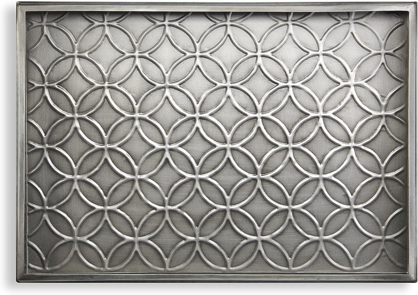 Good Directions 20″ x 14″ Decorative Squares Design Metal Boot Tray – Galvanized Steel with Copper Finish, Multi-Purpose Shoe, Plant & Pet Bowl Tray