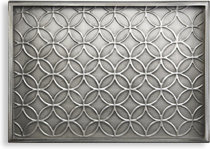 Good Directions 20″ x 14″ Decorative Squares Design Metal Boot Tray – Galvanized Steel with Copper Finish, Multi-Purpose Shoe, Plant & Pet Bowl Tray