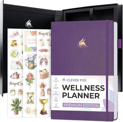 Clever Fox Wellness Journal Premium for Women, Workout & Food Light Pink