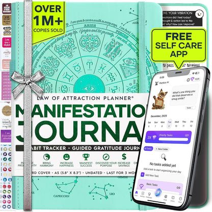 Freedom Mastery Daily Journal of Gratitude, Productivity & Habit Tracker | Undated 90-Day Planner with Daily Reflection, Mindfulness, Positivity, Vision Board & Stickers, Gratitude Journal for Women
