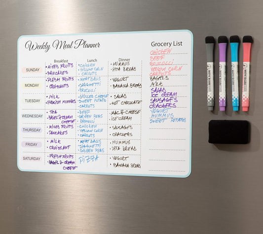 Menu Board for Kitchen - Weekly Meal Planner Magnetic - Weekly Menu Board - Meal Plan - Menu Planner for Fridge