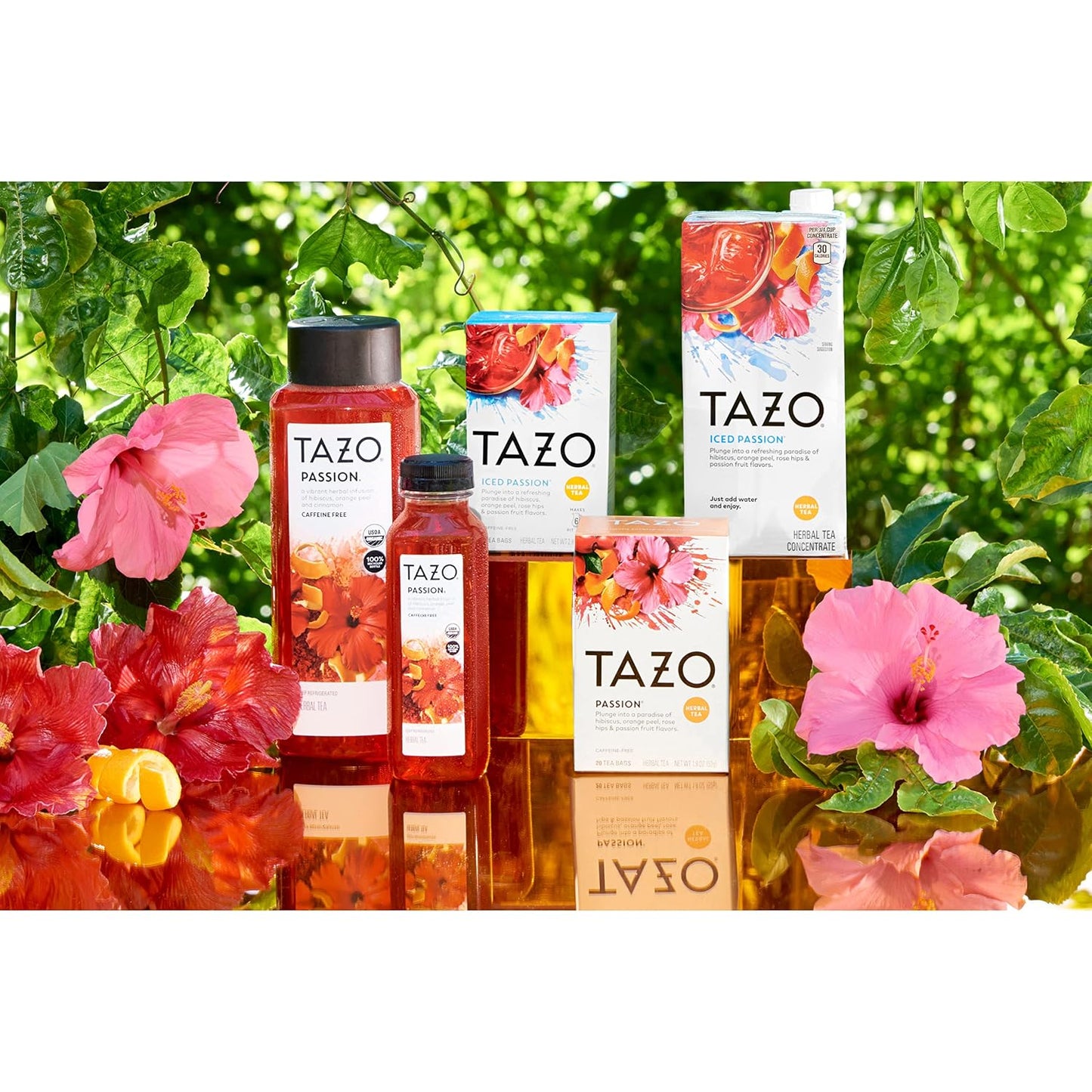 TAZO Passion Herbal Tea Bags, Hot or Iced, Caffeine Free, 20 Total Tea Bags