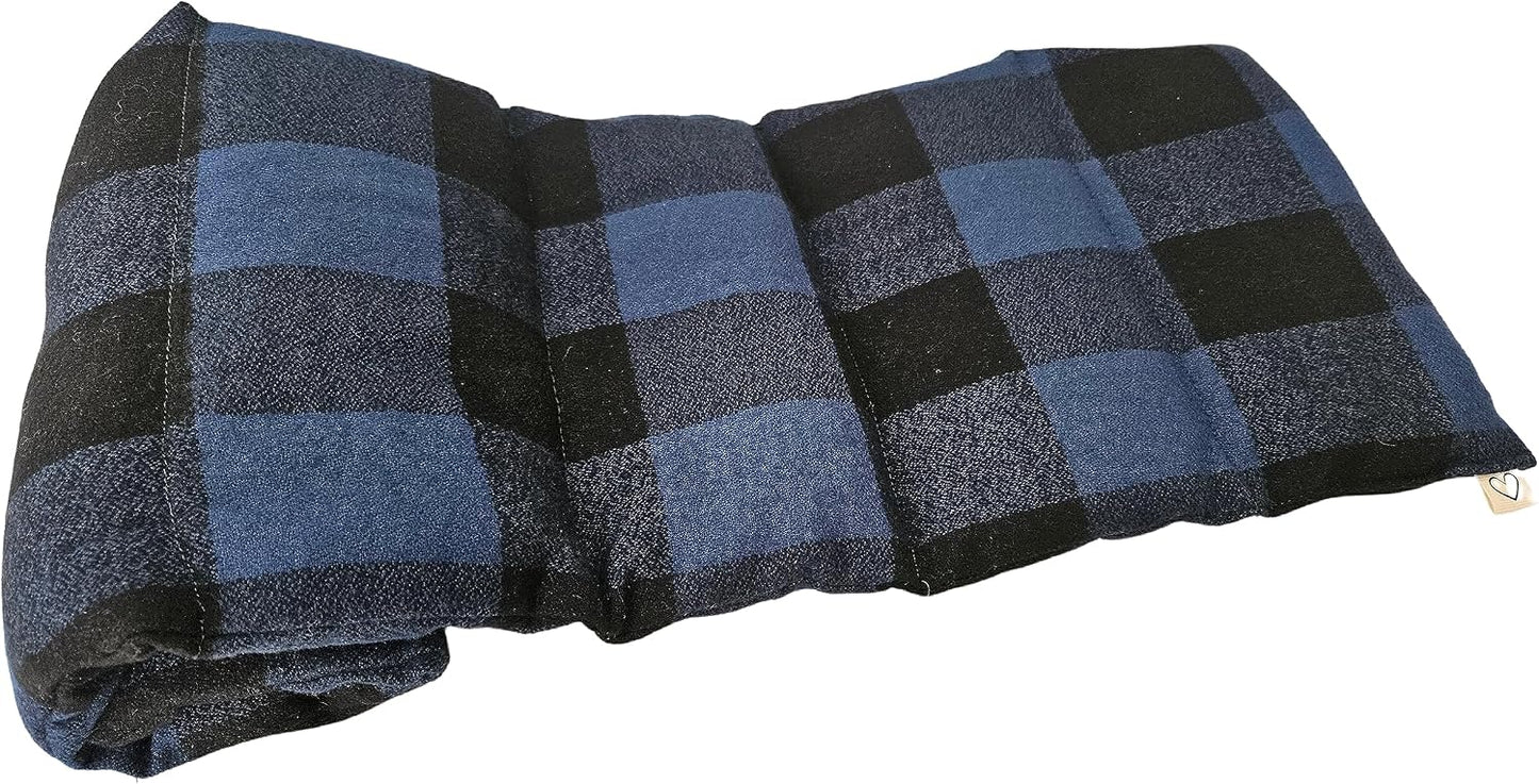 Microwavable LOVEwrap Neck & Shoulder Wrap Pad - Aroma - 6 X 24- Flax w/fine Mist of Calming Lavender Oil - subtly Scented - All Natural - Hot Cold Therapy Muscles Pain Relief - Orange Blue Flowers
