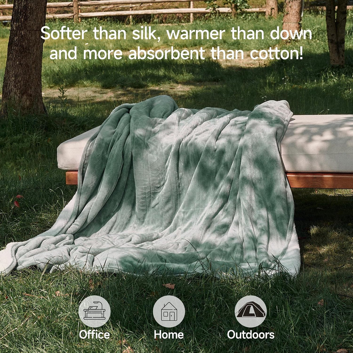 GOTCOZY Heated Blanket-Soft Plush Electric Blanket 50"X60"(Grey)