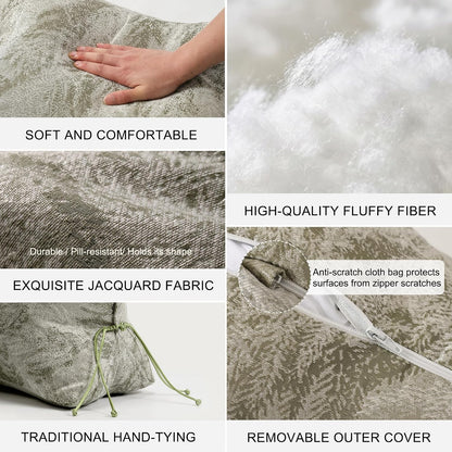 Pat. Pend. Lumbar Support Pillow, Reading Pillow, Moss Green | Back pillow for reading on a couch, sofa, or armchair; triangle cushion with removable, washable cover for lounging