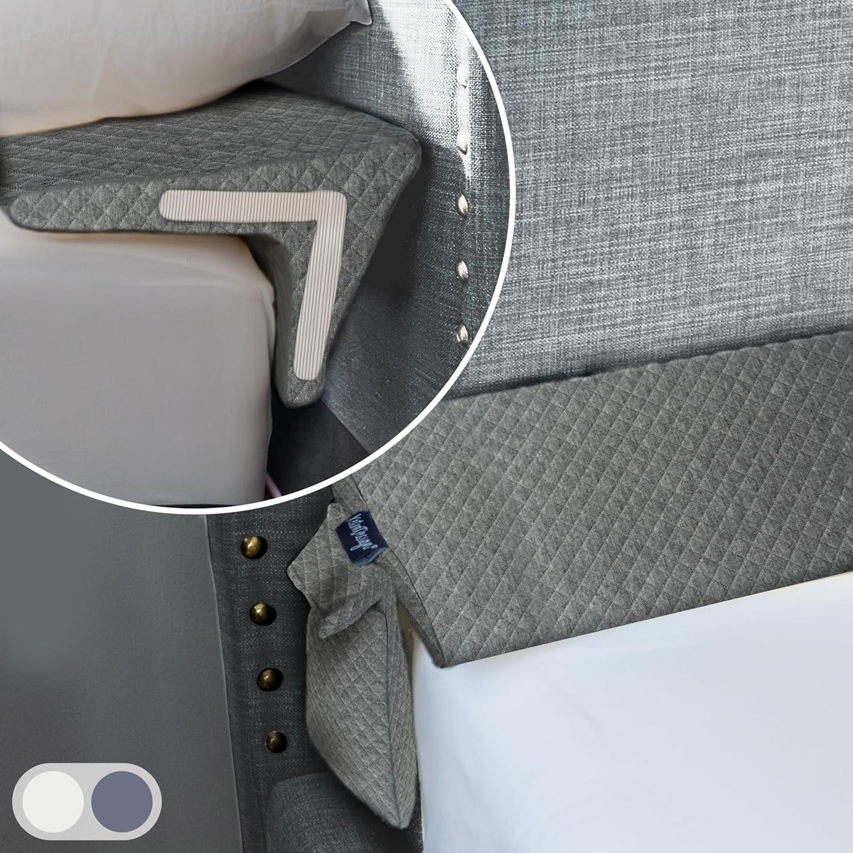 XetraDesign Bed Wedge Pillow for Headboard Gap Up to 7", Triangle Gap Filler for Bed, Mattress Wedge Gap Filler, Headboard Space Filler, Corner Pillow, White Queen 60"
