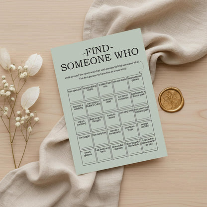 Find Someone Who Bingo Cards, 25 Unique Sheets, Team Building Games for Work, Icebreaker Fun, Engaging Office Games, Team Building Activity for Employees and Groups - Brown