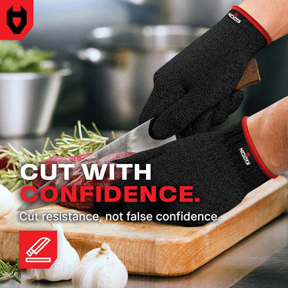 NoCry Premium Cut Resistant Gloves Food Grade — 100% Food Safe — Level 5 Meat Cutting Glove for Chefs & Butchers — Perfect Mandoline Glove or Oyster Shucking Gloves with Superior Comfort & Dexterity