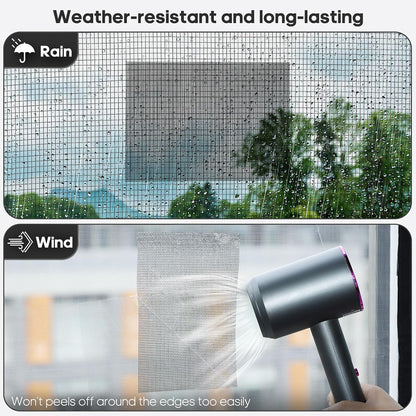 Secopad 6 PCS Screen Patch Tape, 5" X 7" Window Screen Repair Kit, Black | Quick Repair, Strong Adhesive, Easy to Use, For Mesh Window & Door, Cuttable Fiberglass, No Tools Needed