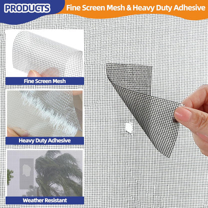 KING MOUNTAIN Grey Window Screen Repair Tape,3inX20FT Heavy Duty Screen Repair Kit for Window Screen and Screen Door Tears Holes,Strong Adhesive & Waterproof Window Screen Patch