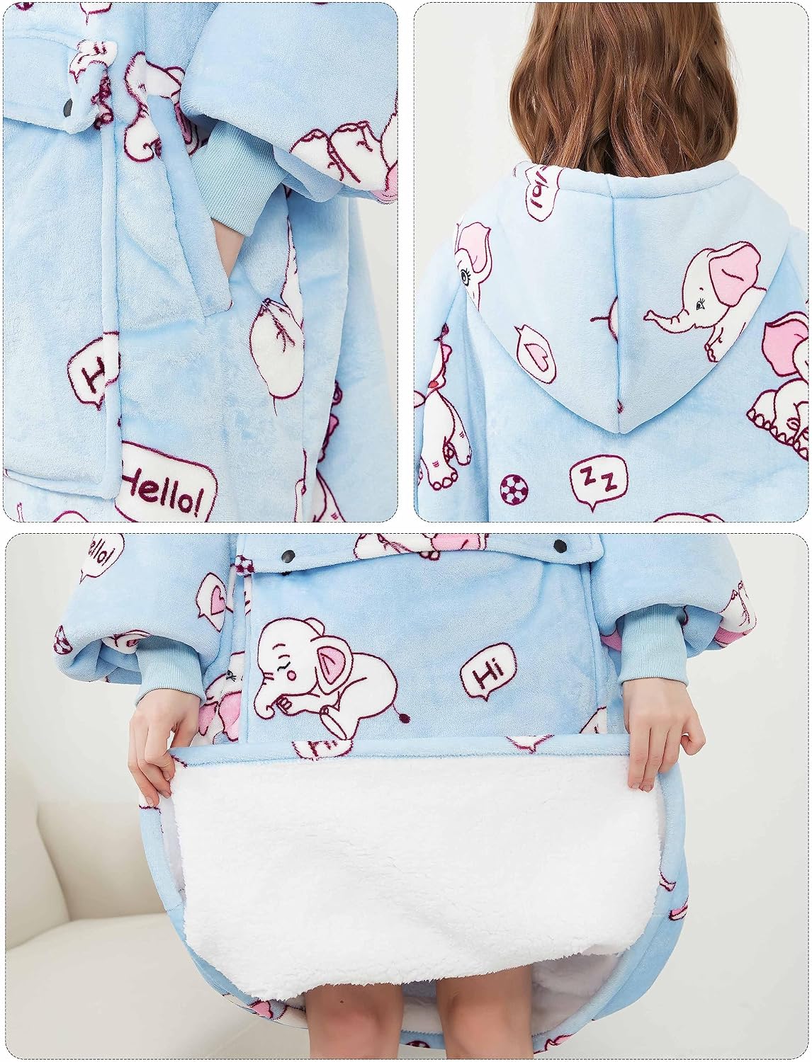 Wearable Blanket Hoodie for Adults With Pocket Strawberry Hoodie | Sherpa, Fuzzy Blanket Hoodie, Oversized Sweatshirt Blanket, Kangaroo Pouch, Cute Birthday Gifts for Sister, Cute Stuff