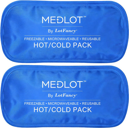 LotFancy Gel Ice Packs, 2pc Reusable Hot Cold Pack for Therapy, Heating Cooling Gel Pad, Pain Relief for Face, Head, TMJ, Wisdom Teeth, Oral Facial Surgery, Sport Injuries, Migraine, Muscle Joint