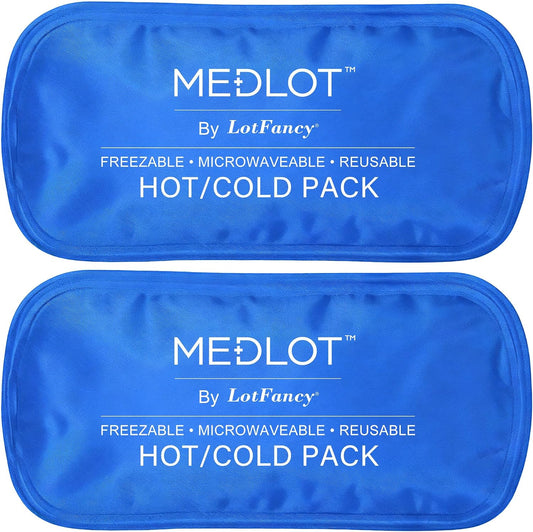 LotFancy Gel Ice Packs, 2pc Reusable Hot Cold Pack for Therapy, Heating Cooling Gel Pad, Pain Relief for Face, Head, TMJ, Wisdom Teeth, Oral Facial Surgery, Sport Injuries, Migraine, Muscle Joint