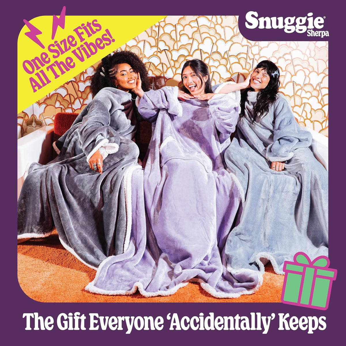 Snuggie The Original Wearable Blanket With Sleeves & Pockets | Cozy Oversized Throw for Adult Men & Women | One Size, 71x54