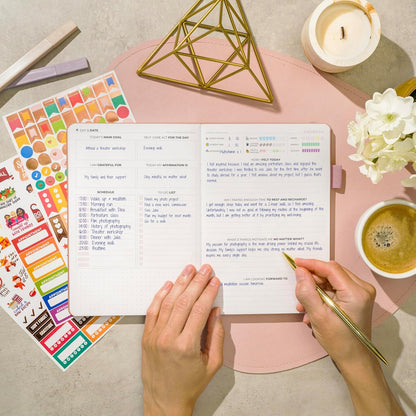 Clever Fox Self-Care Journal for Women, Daily Planner 5.8x8.3 Mystic blue