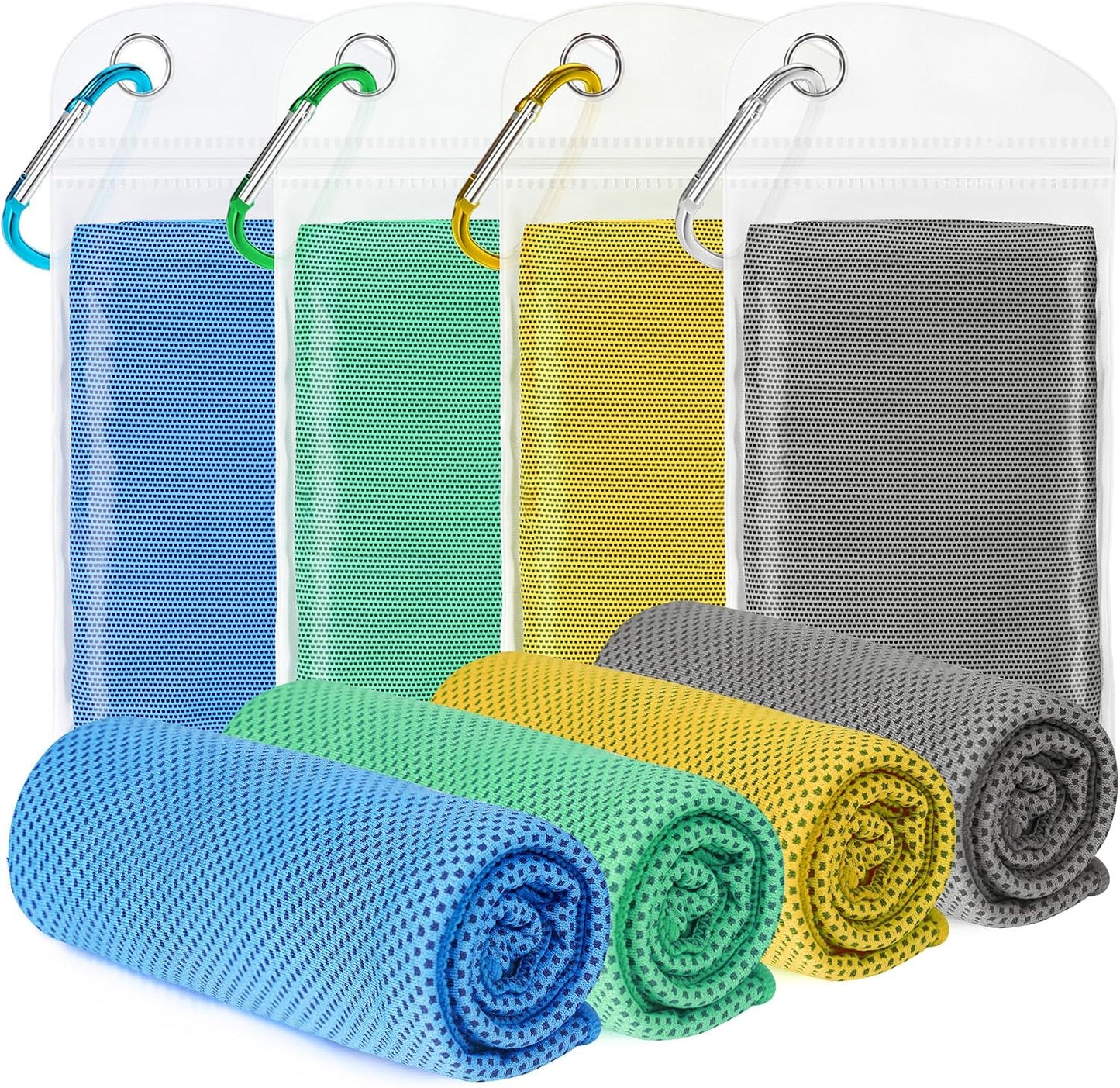 4 Pack Cooling Towels for Neck and Face(40"x12"), Cooling Neck Wraps, Ice Towel for Hot Weather, Soft Breathable Gym Towel, Cool Towel for Workout, Camping, Yoga, Sport, Running