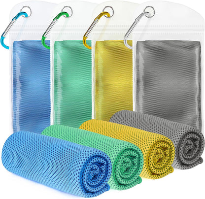 4 Pack Cooling Towels for Neck and Face(40"x12"), Cooling Neck Wraps, Ice Towel for Hot Weather, Soft Breathable Gym Towel, Cool Towel for Workout, Camping, Yoga, Sport, Running