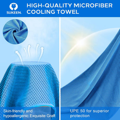 Sukeen 4 Pack Cooling Towels (40"x 12"), Cooling Neck Wraps, Soft Ice Towel