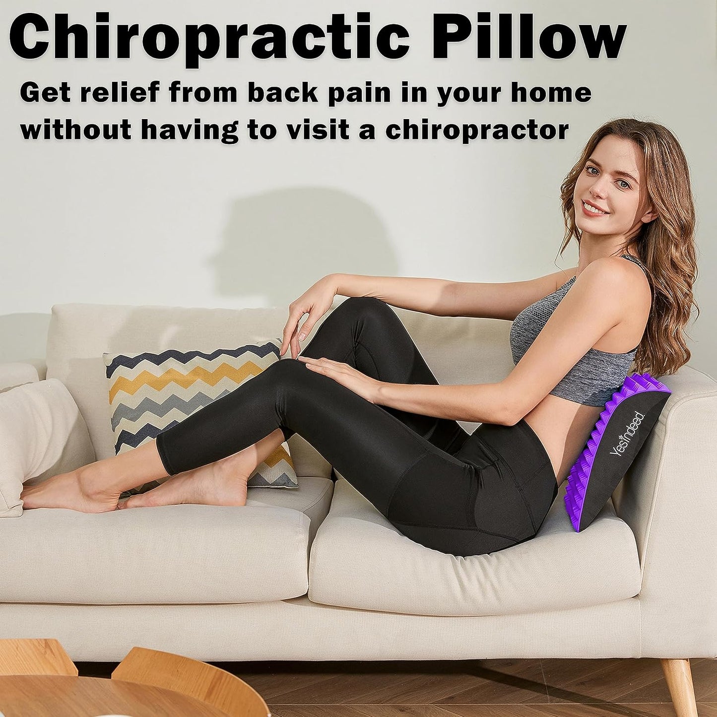 Back Stretcher Pillow – Pain Relief for Lower Back, Lumbar Support, Posture Correction, Sciatica Aid, Orthopedic Design, Easy to Use at Home, Office, or Anywhere, Orthopedist Recommended