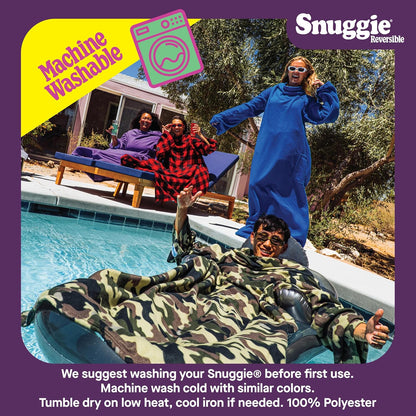 Snuggie The Original Wearable Blanket With Sleeves & Pockets | Cozy Oversized Throw for Adult Men & Women | One Size, 71x54