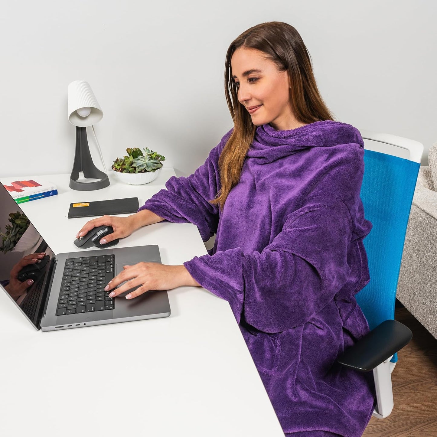 PAVILIA Wearable Blanket with Sleeves for Adult Women Men, Cozy Fleece Warm Wrap Throw with Arms, Gifts for Christmas, Wife