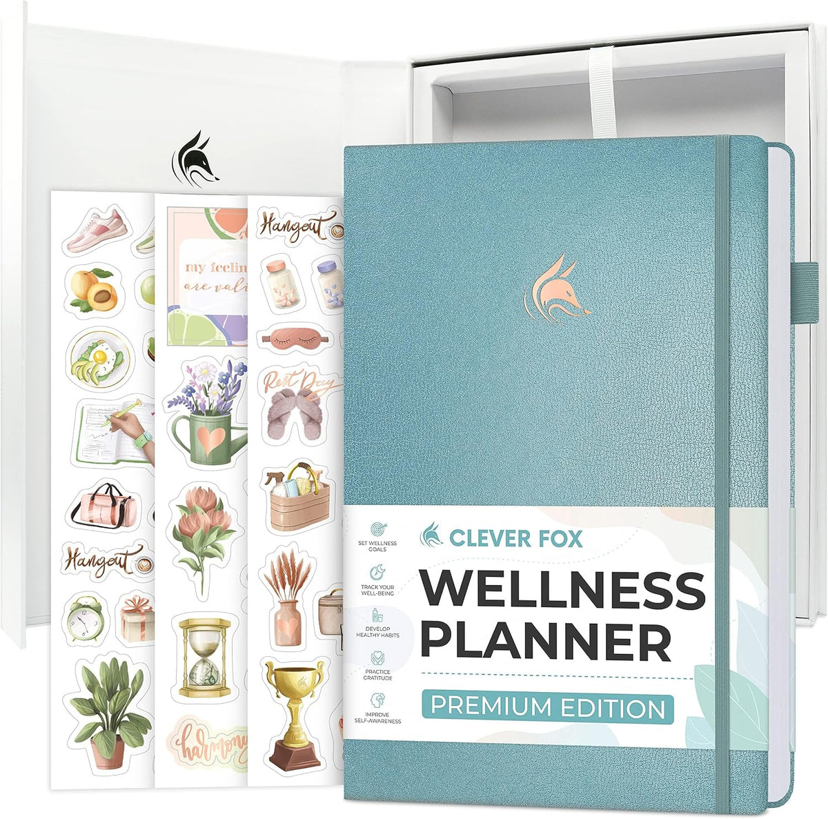 Clever Fox Wellness Journal Premium for Women, Workout & Food Light Pink