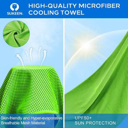 Sukeen 4 Pack Cooling Towels (40"x 12"), Cooling Neck Wraps, Soft Ice Towel