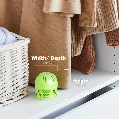HUMYDRY Moisture Absorber Device, Mini 12-Pack,12.6oz, Green Apple Scent | 2-in-1 Moisture Absorber, Air Freshener Device, Dual-Function, Closets, Bathrooms, Small Spaces, Each Mini Lasts 4 to 6 Weeks