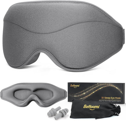 BeHoomi Sleep Mask, Premium Eye Mask for Sleeping, Total Blackout, Super Soft Comfort, Adjustable Fit, Upgraded 3D Ergonomic Designed Sleeping Mask for Home, Office, Travel, Meditation, Yoga, Pink