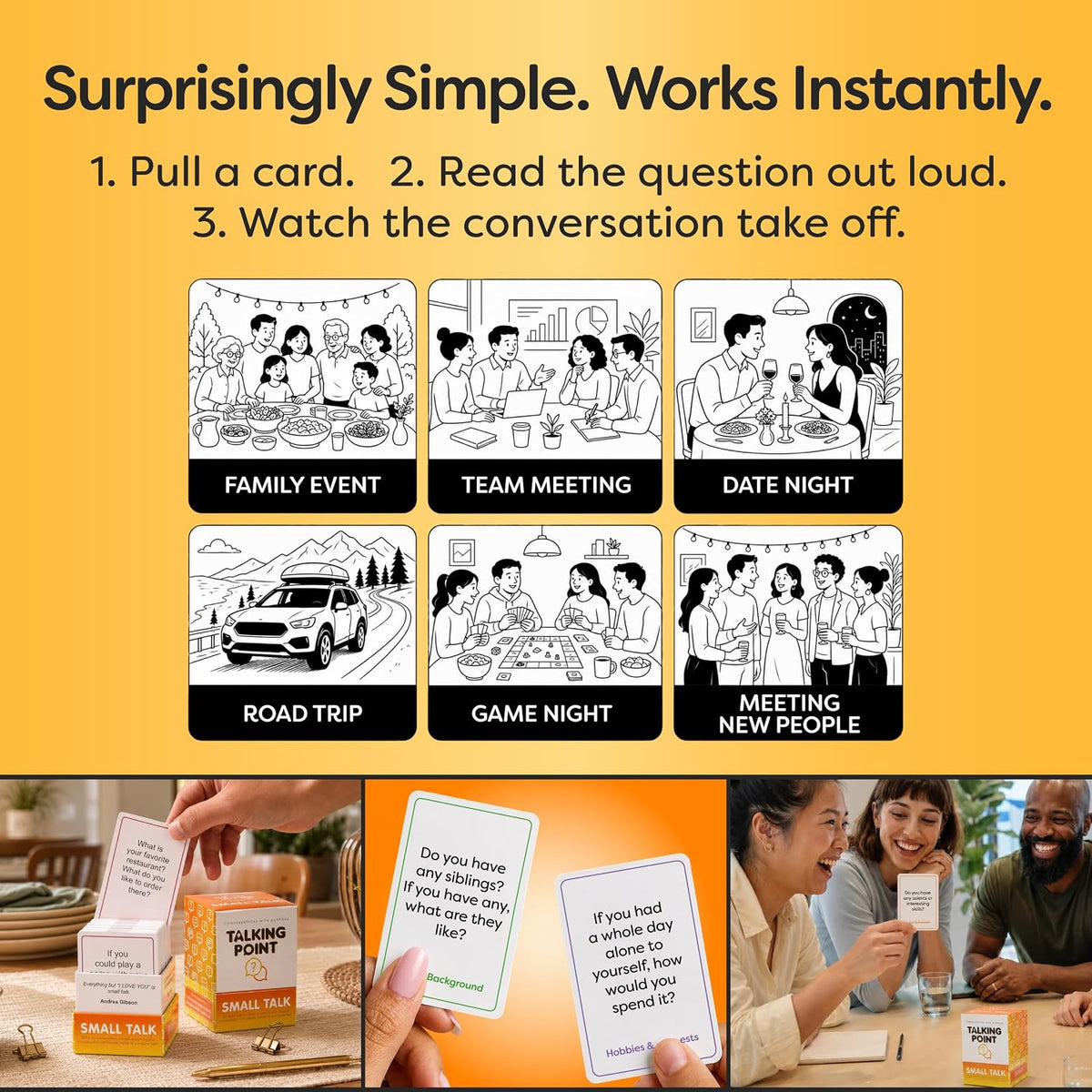 200 Fun Icebreaker Cards, Easy Small Talk Conversation Starters for Adults