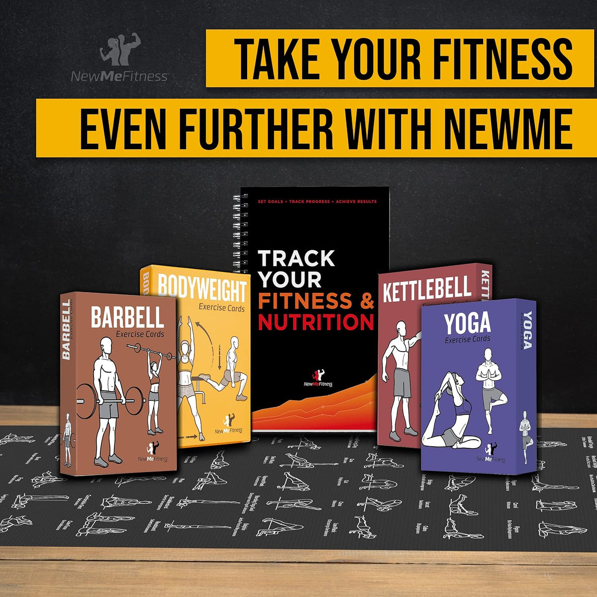NewMe Fitness Journal for Women & Men, Food & Workout Journal, Planner Log Book to Track Weight Loss, Muscle Gain, Home Gym Exercise, Bodybuilding Progress, Daily Nutrition & Personal Health Tracker